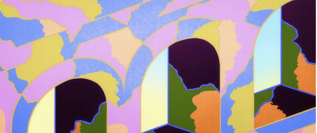 image de pont stylisée et colorée